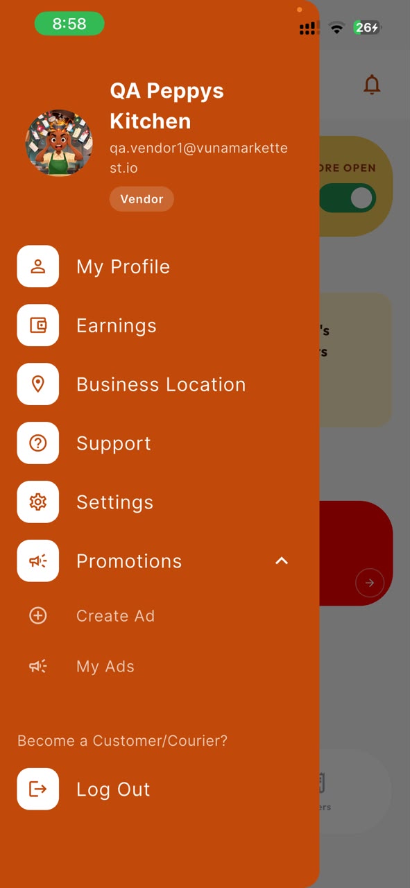 Campus Depo vendor sidebar